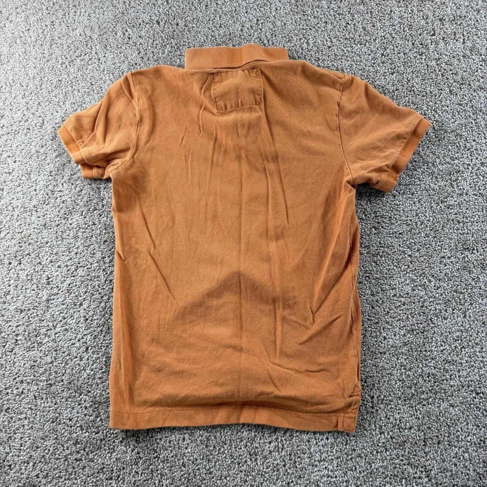 Y2K Aeropostale A87 Polo Shirt Mens Small Orange Cotton Short Sleeve Casual Logo